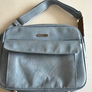Fossil Light Blue Leather Crossbody Bag